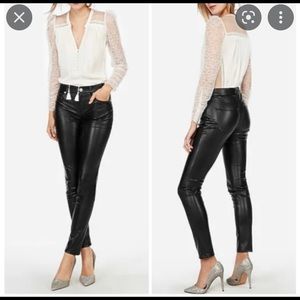 NEW Express High Waisted Faux Leather Skinnies